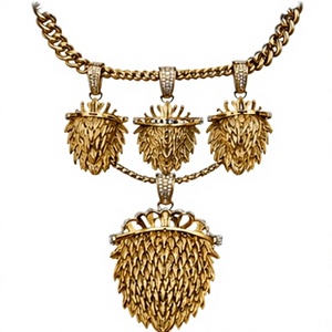 Collier Pendentif Tête de Lion Personnalisé en Acier Inoxydable Plaqué Or avec Diamants, Chaîne de Pull Hip Hop Gravée « Loyalty », Idéal pour Cadeau Homme - Product Image 5