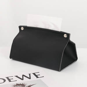 Boîte à mouchoirs en cuir moderne, autoportante, multifonctionnelle, pour la maison et le bureau, disponible en blanc, marron, kaki et noir - Product Image 5