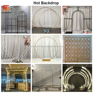 SMOOTH Gold Led <b>Light</b> Luminous Iron Arch Backdrop Stand Flower Arch Frame for Event Decoration - Product Image 5