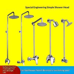 Ensemble de <span class=keywords><strong>douche</strong></span> pour hammam public avec robinet en céramique, mitigeur mural à poignée unique, jet de pluie, barre coulissante, 2 trous, pour hôtel, école, <span class=keywords><strong>piscine</strong></span> - Product Image 5