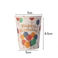Ensemble de vaisselle de fête d'anniversaire Offre Spéciale avec ballon imprimé assiettes en papier tasses serviettes nappe fournitures de fête décorations