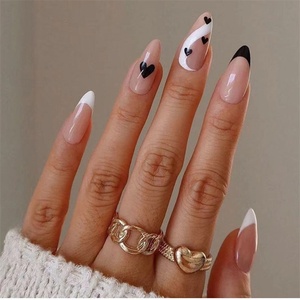 Uñas postizas francesas para niños y niñas <span class=keywords><strong>de</strong></span> 10 años, uñas acrílicas cortas, blancas - Product Image 2