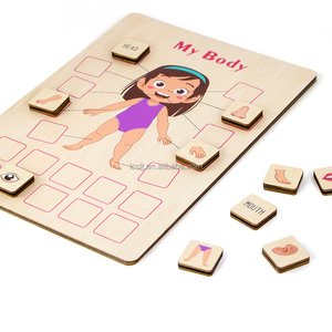 Trẻ em cảm giác đồ chơi Montessori giáo dục phần cơ thể câu đố laser cắt cơ thể của tôi bảng đồ chơi với các giác quan bộ phận - Product Image 6