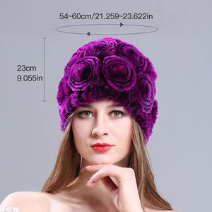 Gorro de Invierno para Mujer, Cálido, de Piel de Conejo, Ajustable, Diseño sin Borde, Moderno y Elegante, Disponible para Venta al Por Mayor - Product Image 3