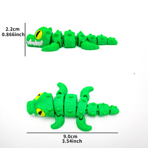 Ornement artisanal en forme de crocodile imprimé en 3D, un modèle animal anti-stress avec articulations mobiles, un cadeau artisanal en plastique - Product Image 2