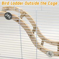 Accessoires pour animaux de compagnie en gros : Échelle en bois naturel pour oiseaux, Pont d'escalade pour perroquets, Supports d'exercice, Pont à grigner pour perruches