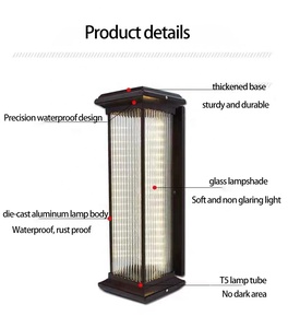 Modern Outdoor Wall <b>Light</b> H40/60/80CM Aluminum CE Outdoor Lighting Garden 85-265V 3000K Warm White Wall <b>Light</b> - Product Image 4