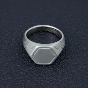 Gentdes Hiphop Fijne Sieraden Ringen Zwart Natuursteen Roestvrijstalen Ring Goud En Zilveren Kleur Aanpasbaar Logo