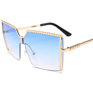 Dames Vintage Surdimensionné Lunettes De <span class=keywords><strong>Soleil</strong></span> De Luxe Marque Gothique Nuances Demi-Cadre Designer Grand <span class=keywords><strong>Soleil</strong></span> - Product Image 5