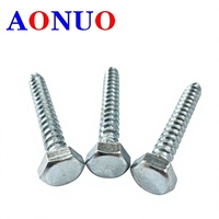 Vis à bois hexagonale DIN 571 en acier au carbone zingué, vis de fixation à filetage grossier, qualité A2-70