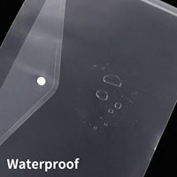 Sobre de Plástico Transparente Reutilizable, Carpeta de Archivo Impermeable con Botón a Presión, Tamaño A4, para Material Escolar y de Oficina