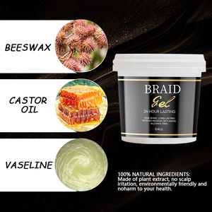 NOVO Professional Grade 64oz Vegan Fast Dry Trança Gel Borda Controle Forte Segure Cornrow Twists Locs Onda Bordas Curly <span class=keywords><strong>Hair</strong></span> - Product Image 5