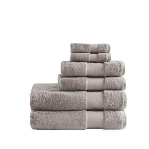 Ensemble de serviettes de bain en coton jacquard Db, 6 pièces, douces, pour usage domestique, rectangulaires, couleur unie, serviettes pour adultes - Product Image 4