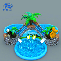 Équipement de parc aquatique mobile, grande piscine gonflable pour adultes, toboggan aquatique gonflable, combinaison de défis aquatiques en plein air, piscine en PVC