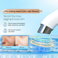 Appareil de beauté micro-courant facial professionnel avec chauffage et vibration, masseur facial à 4 couleurs lumineuses pour le soin de la peau du visage et des yeux