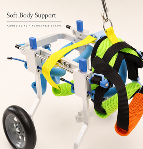 Fauteuil roulant pour chien en alliage d'aluminium réglable à quatre roues, chariot de soutien à la mobilité pour animaux handicapés - Product Image 4