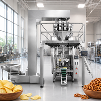 Fournisseur de machines d'emballage VFFS : Ensacheuse VFFS automatique de type col pour l'emballage de riz, pâtes, granulés et aliments secs avec godet volumétrique