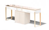 Table de manucure professionnelle moderne de luxe pour salon de beauté, en métal et bois