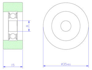 Низкий уровень шума POM нейлоновый шарикоподшипник роликовый BS60835-15 8x35x15 мм пластиковый роликовый подшипник - Product Image 2