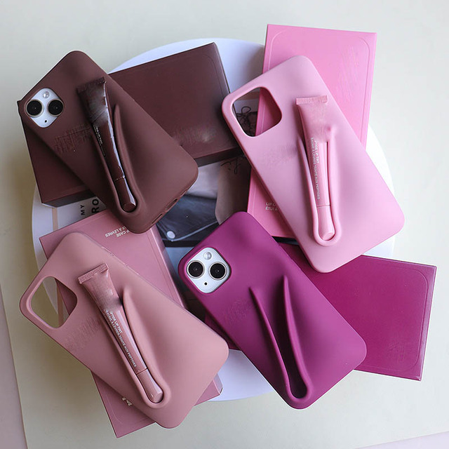 Top Fashion Lipstick/Lip Glaze Phone Case Set 14 15 16 Promax Shockproof Mobile Phone Case
