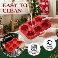 Moule à gâteau en silicone SILIKOLOVE Factory, forme flocons de neige de Noël, 9 cavités, LFGB Platinum, sans BPA, facile à démouler, pour mousse