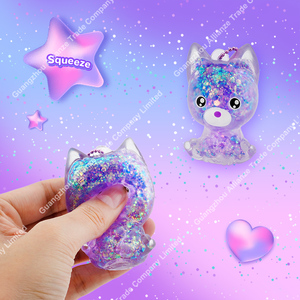 4 Style Cute Animal Decompression <b>Ball</b> Glitter Jelly <b>Squeeze</b> Toy Maltose Pinch Happy Slow Rebound TPR Sugar Stress <b>Balls</b> Toy - Product Image 3