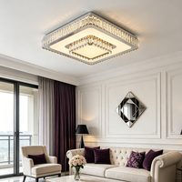 Vente en gros en ligne de luminaires de plafond modernes et luxueux en cristal pour salon, style nordique, chrome, LED, cristal K9, lampe de plafond LED pour chambre à coucher