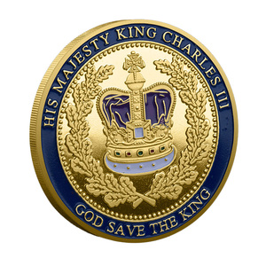 Moneda Conmemorativa de la Coronación Real, Moneda de Metal con Temática del Rey Carlos III, Recuerdo, Decoración, Colección - Product Image 3