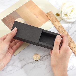 Biểu Tượng Tùy Chỉnh Màu Đen Kraft Bao Bì Hộp Ngăn Kéo 4x2x1.4 Inch Tông Hộp Hiện Nay Cho Son Môi - Product Image 3