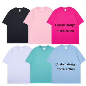 Bán buôn Chất lượng cao 100% cotton T-Shirt quá khổ Heavyweight Ngắn Tay Áo tùy chỉnh in ấn mô hình rắn trống - Product Image 1