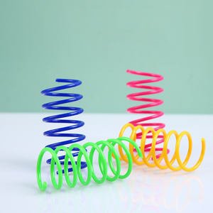 ของเล่นแมวสปริงหลากสี 4 ชิ้น - ของเล่นแมวพลาสติกแบบม้วน สำหรับขายส่ง - Product Image 2