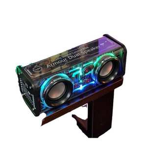 Haut-parleur Mecha Transparent à Double Haut-parleur et Double Subwoofer, Basses Puissantes pour Voiture de Sport Compacte en Plastique Alimentée par Batterie 10-30W - Product Image 1