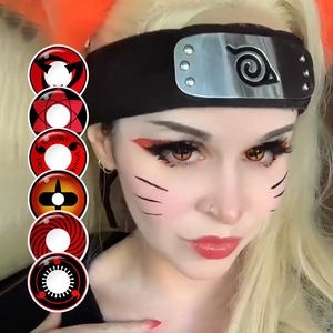 Kính áp tròng màu Đỏ Sharingan Kính áp tròng kính áp tròng cosplay mù trắng điên ma - Product Image 5