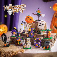 Modèle de construction en blocs de la maison fantôme de la citrouille, en plastique ABS, pour les plus de 14 ans, jouet, cadeau d'Halloween, décoration