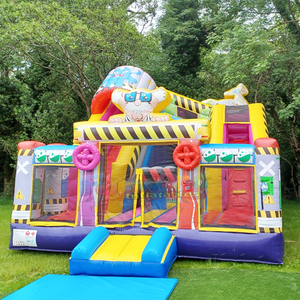 Castillo inflable gigante para fiestas infantiles al aire libre con tobogán, combo de juegos inflables con temática de científico loco. - Product Image 1