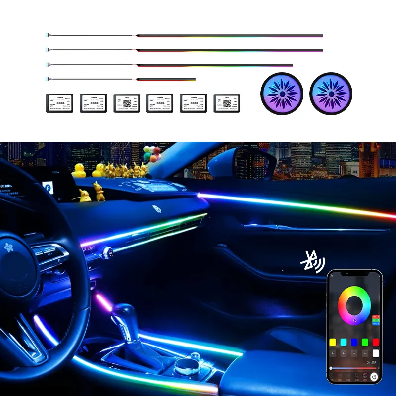 Umgebungslichter Jagdlichter RGB dekorativer LED-Streifen Licht Atmosphäre Autoinnenraum Neon-Umgebung mit Fernbedienung