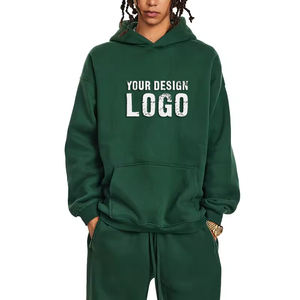 Outdoor Casual Hooded Plus Fleece Oversized Mens Hoodies Wholesale OEM Basic Loose Sports Heavyweight Men's Hoodies - Product Image 2