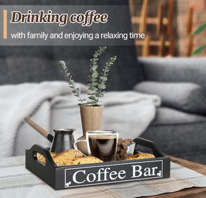 OEM in legno rustico Coffee Station Organizer funzionale quadrato iniezione Technics accessori <span class=keywords><strong>per</strong></span> contenitori - Product Image 5