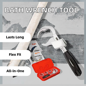 Juego de llaves de baño de aleación de aluminio Universal ajustable multifuncional de un solo extremo llave de extremo abierto para baño proyectos de bricolaje OEM - Product Image 3