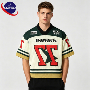 QZFSO Custom Hip Hop Vintage Sublimation Soccer T Shirt American Football Uniform <b>Top</b> <b>Rhinestone</b> <b>Mesh</b> Fabric Rugby Sport Jersey - Product Image 1