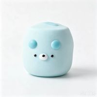 Jouet de construction en cube d'ours multicolore, souple, avec son craquant, boule anti-stress en poudre douce, jouet sensoriel