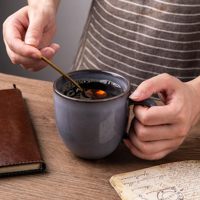 EKA violet-Tasses à café en céramique à glaçure réactive, lot de 6 pour homme, tasses à café en grès de 12oz allant au lave-vaisselle et au micro-ondes