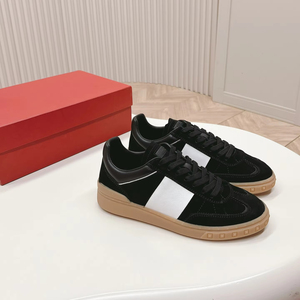 Chaussures d'entraînement allemandes rétro bicolores en cuir de vachette, légères, imperméables, décontractées, été-automne - Product Image 1