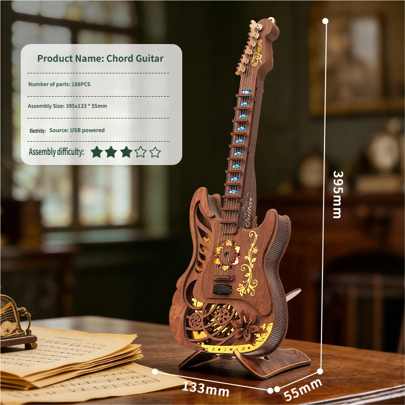 Version anglaise de la guitare à cordes (doit être personnalisée)