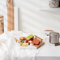 Plateau de service et sous-plats en marbre moderne de luxe, forme hexagonale, épaisseur 1,3 cm, pour bijoux, desserts, décoration de la maison