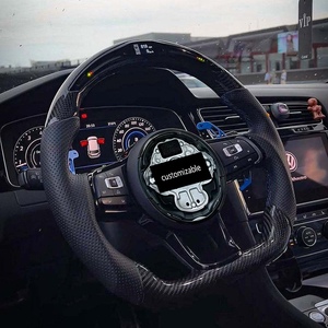Volante de Fibra de Carbono LED Personalizado para VW Jetta CC Golf Passat Beetle <span class=keywords><strong>Polo</strong></span> Tiguan T-Roc Cabriolet T-Cross SUV Pequeño - Product Image 4