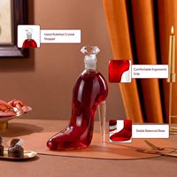 Ensemble de carafe à liqueur en forme de talon haut brillant 500ml/750ml, verres 350ml, diffuseur à bâtonnets scellé au bouchon, cadeau élégant pour femme