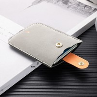 Dompet Kartu Mini Lipat Berlapis Desain Baru dari PU Ultra Tipis, Tempat Kartu Bank, Tempat Kartu Identitas, Tempat Kartu Nama