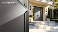 Puerta de Seguridad Blindada de Lujo SODERFE para Villa, Insonorizada 40db, Silenciosa, de Acero Multicapa, Entrada Moderna con Cerradura Inteligente Exterior