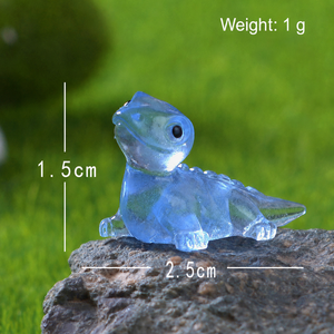 Mini figurines de dinosaures en résine phosphorescente, peintes à la main, colorées, transparentes, ornements animaux, pour jardin féerique, artisanat DIY, cadeaux de fête - Product Image 6
